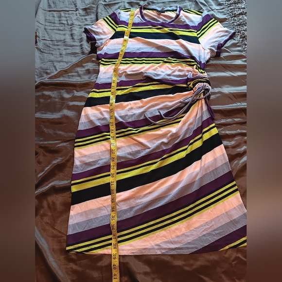 TORRID Mini Jersey Multi Striped Tee Shirt Dress Sz00 Bodycon Rayon-Spandex - Picture 7 of 14